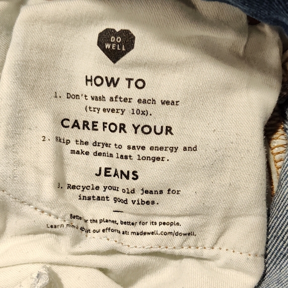 Madewell Women's Baggy Straight Classic Blue Denim Jeans, Size 28 - Picture 13 of 14